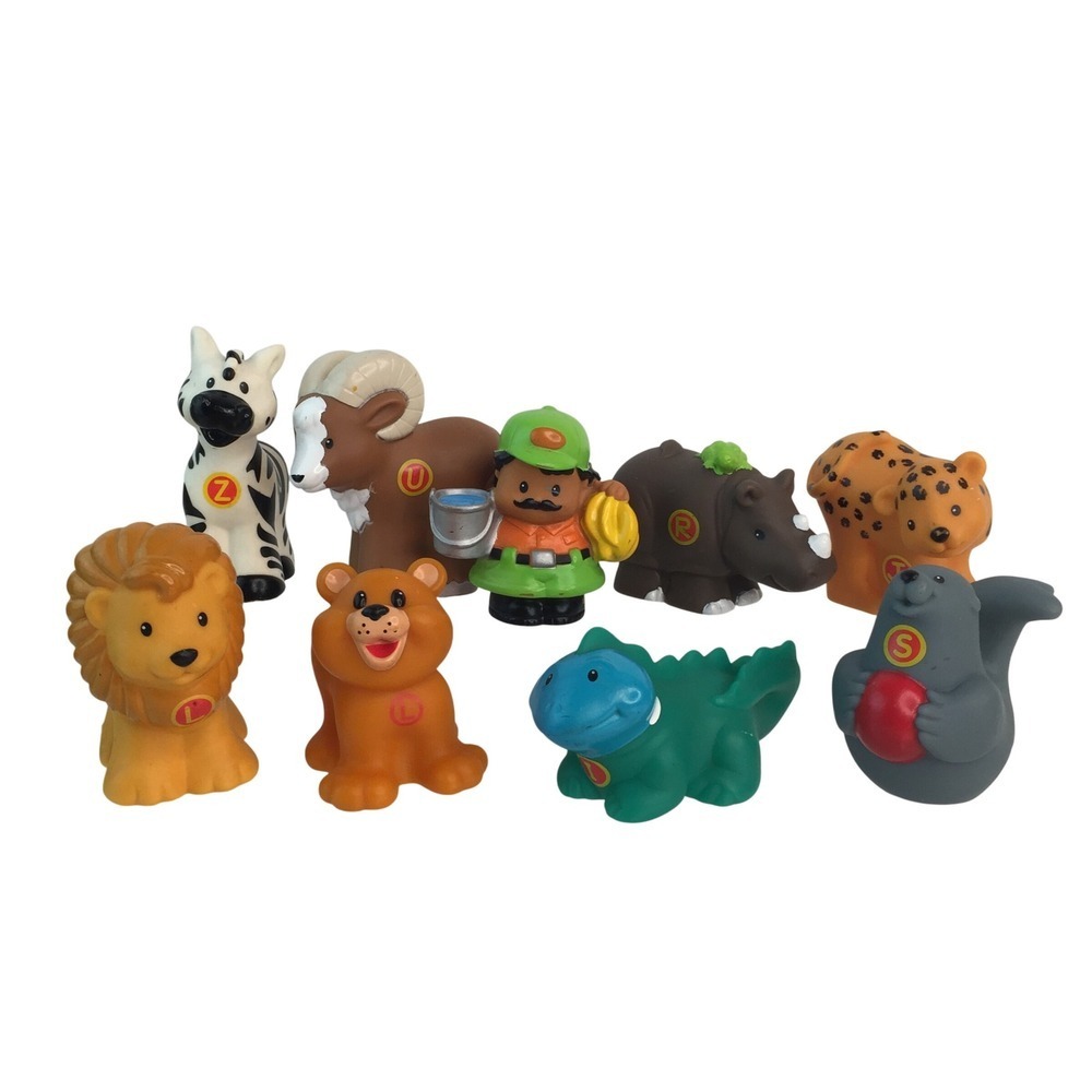 Fisher Price Little People‎ Alphabet Learning Zoo Keeper Animals Lot 9 Figures